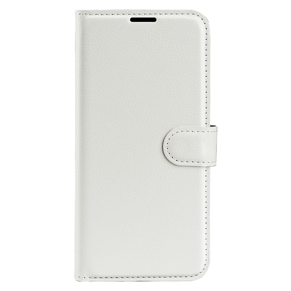  Samsung Galaxy S25 Plus Fodral Litchi Läder Vit