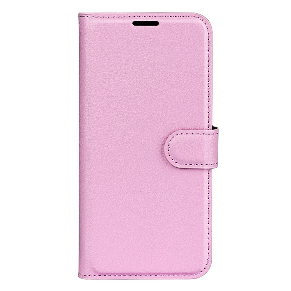  Samsung Galaxy S25 Plus Fodral Litchi Läder Ljus Rosa
