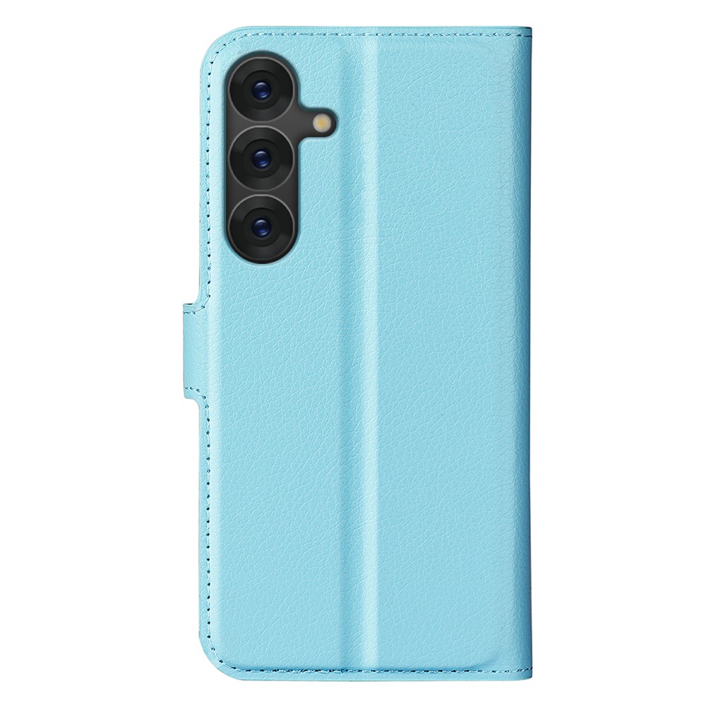  Samsung Galaxy S25 Plus Fodral Litchi Läder Blå
