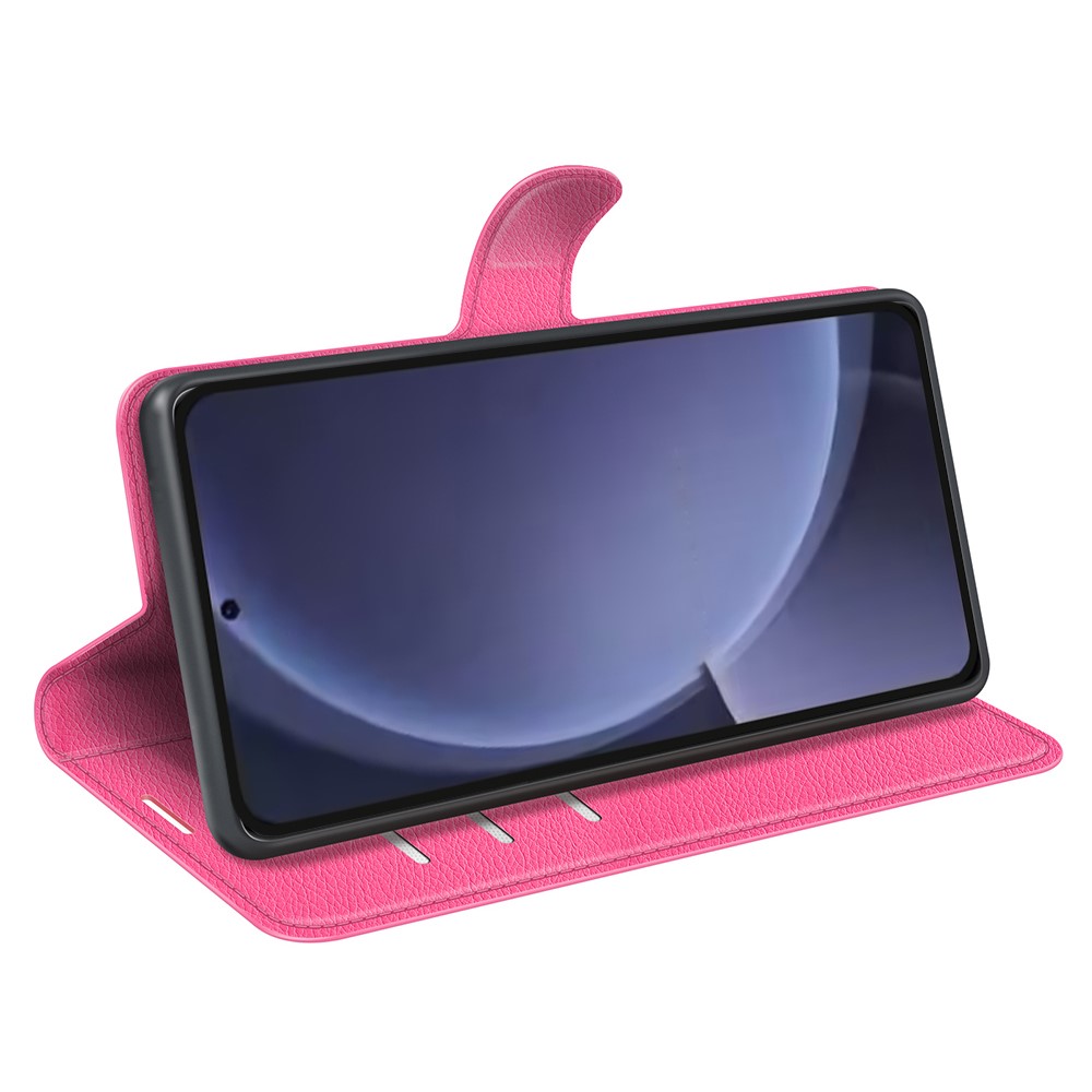  Samsung Galaxy S25 Plus Fodral Litchi Läder Rosa