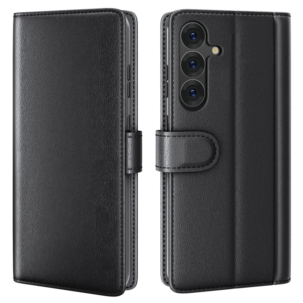  Samsung Galaxy S25 Plus Fodral Premium Äkta Läder Svart