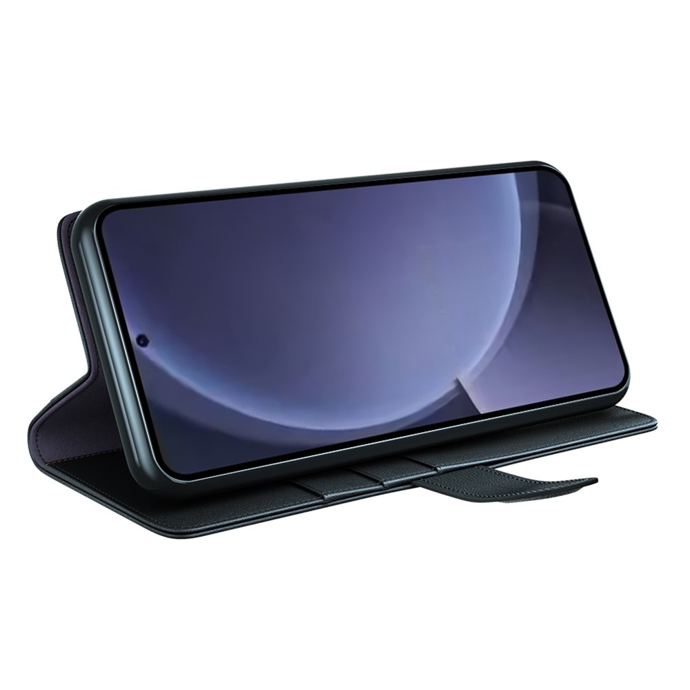  Samsung Galaxy S25 Plus Fodral Premium Äkta Läder Svart