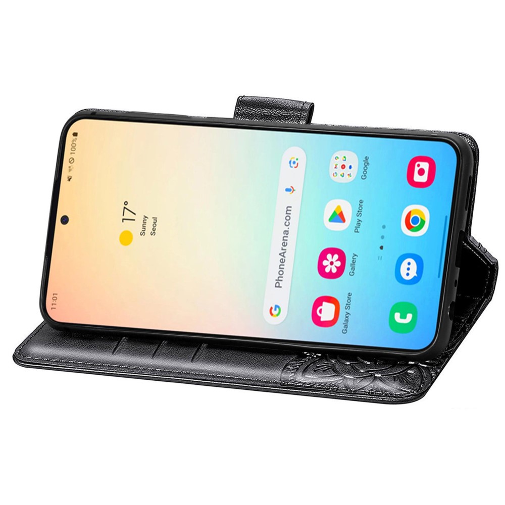  Samsung Galaxy S25 Plus Fodral Med Fjäril Tryck Svart