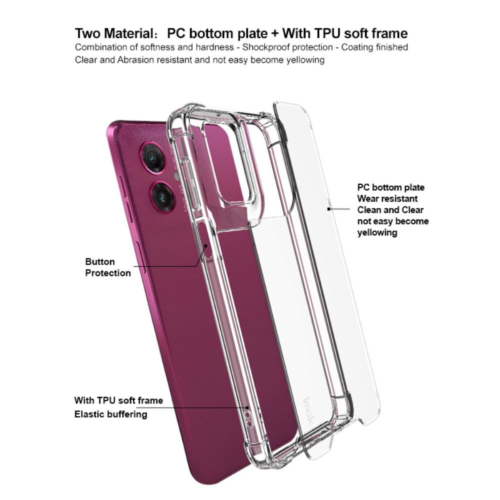 IMAK IMAK Motorola Moto G55 5G Skal Shockproof Transparent