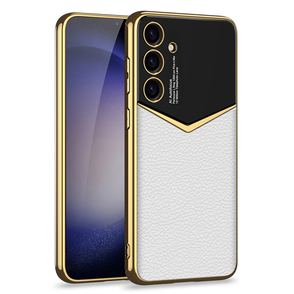 GKK GKK Galaxy S25 Plus Skal Läder Hybrid Electroplate Vit