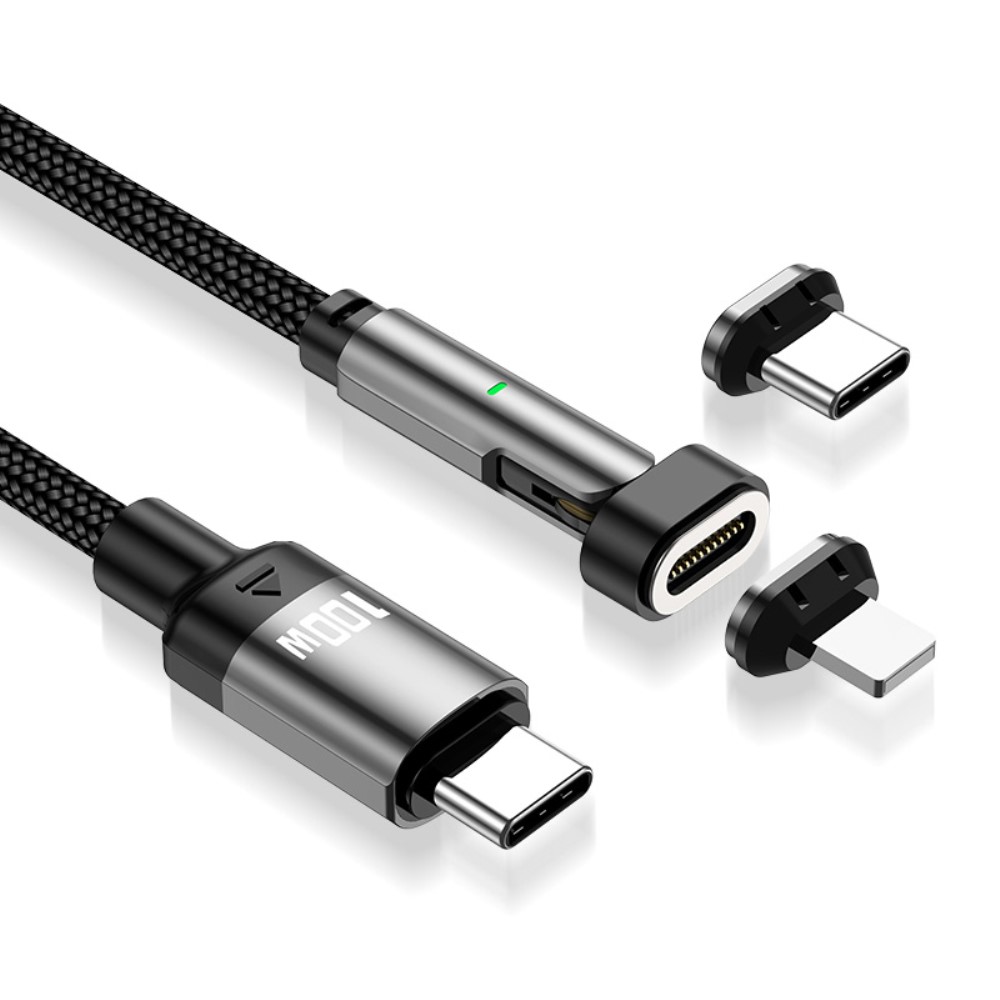 ENKAY ENKAY 1 m 3in1 USB-C - Lightning / USB-C Magnetisk Svart