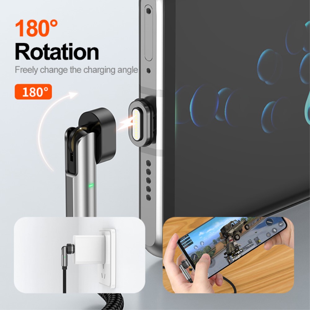 ENKAY ENKAY 1 m 3in1 USB-C - Lightning / USB-C Magnetisk Svart