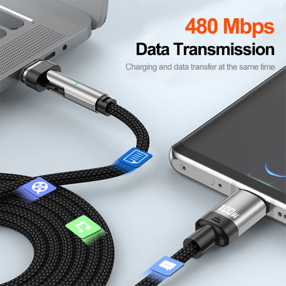 ENKAY ENKAY 1 m 3in1 USB-C - Lightning / USB-C Magnetisk Svart