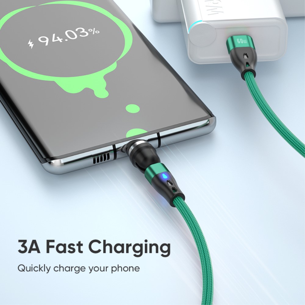 ENKAY ENKAY 1 m 2in1 PD 60W USB-C - Lightning/USB-C 360° Magnetkabel