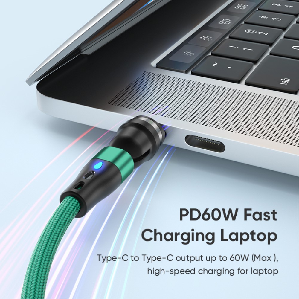 ENKAY ENKAY 1 m 2in1 PD 60W USB-C - Lightning/USB-C 360° Magnetkabel
