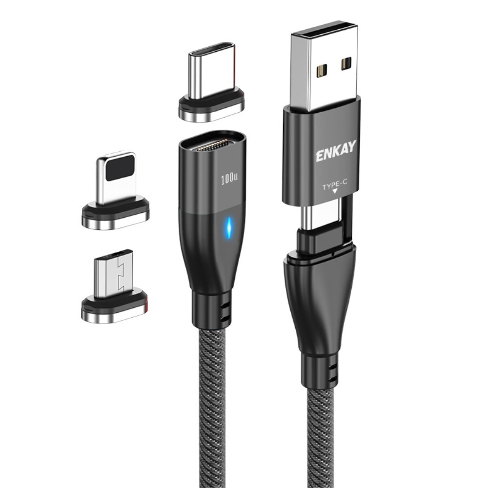 ENKAY ENKAY 2 m 6in1 PD 100W USB-C/USB-A - USB-C/Lightning/MicroUSB