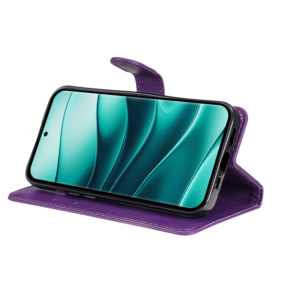  Xiaomi Redmi Note 14 Pro/Pro Plus 5G Fodral Solid Läder Lila