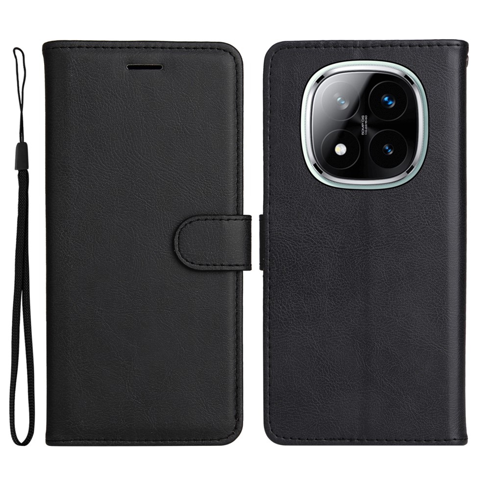  Xiaomi Redmi Note 14 Pro/Pro Plus 5G Fodral Solid Läder Svart