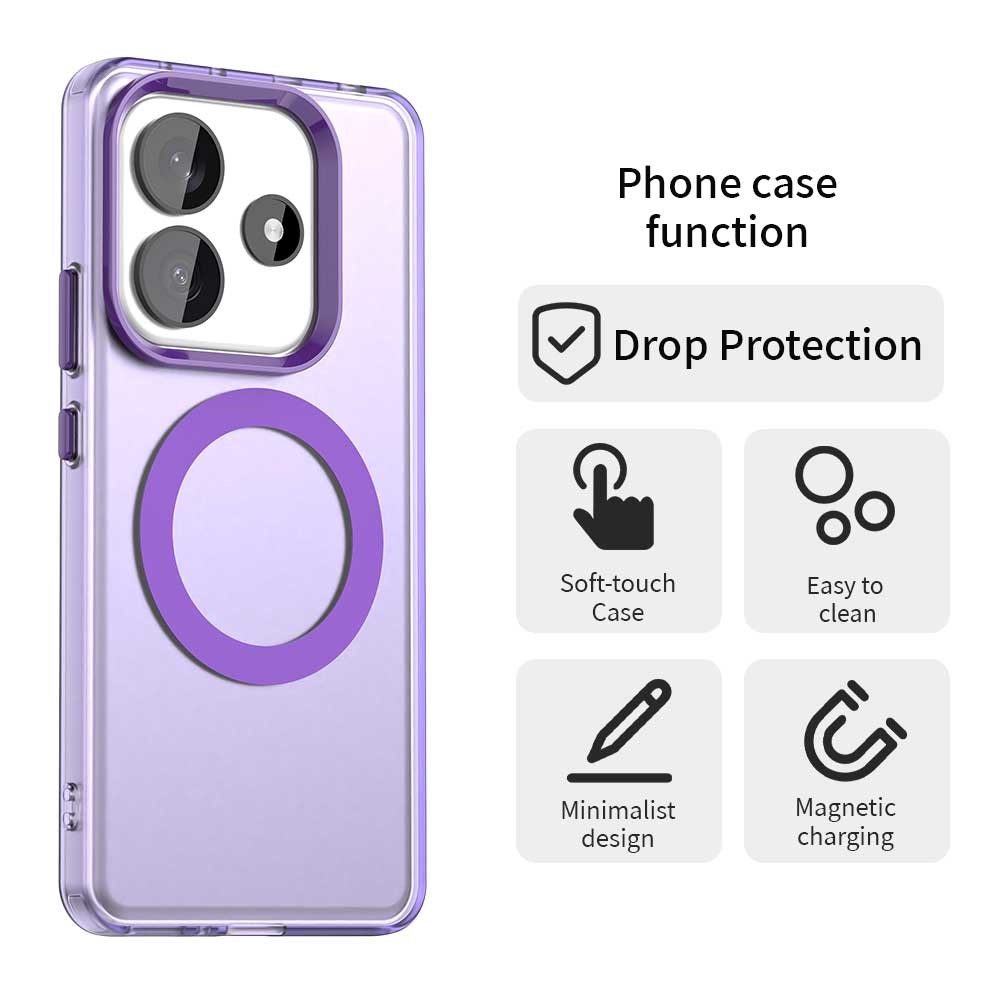  Xiaomi Redmi Note 14 5G Skal MagSafe Matt Hybrid Lila