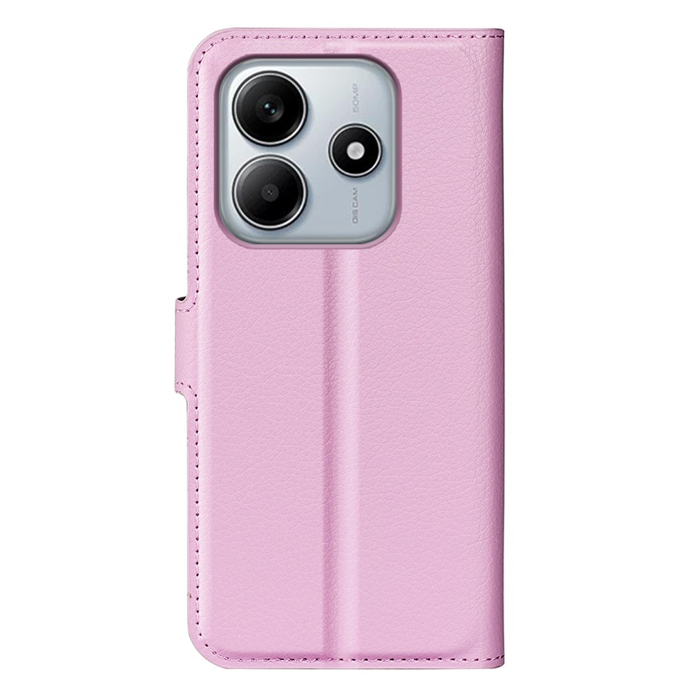  Xiaomi Redmi Note 14 5G Fodral Litchi Läder Ljus Rosa