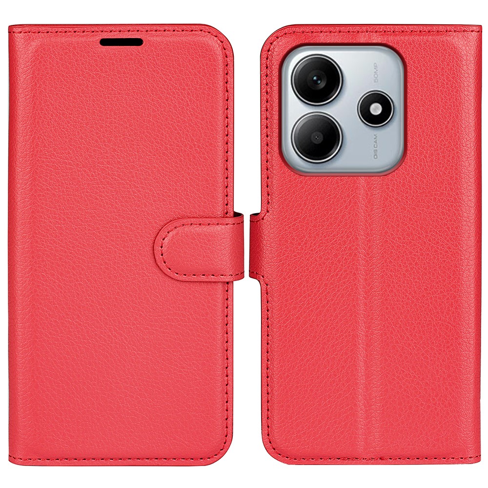  Xiaomi Redmi Note 14 5G Fodral Litchi Läder Röd