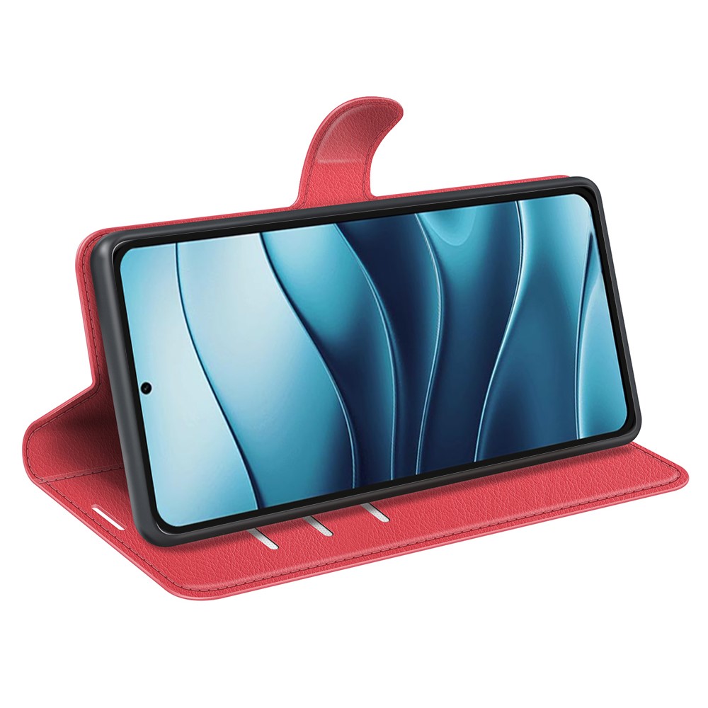  Xiaomi Redmi Note 14 5G Fodral Litchi Läder Röd
