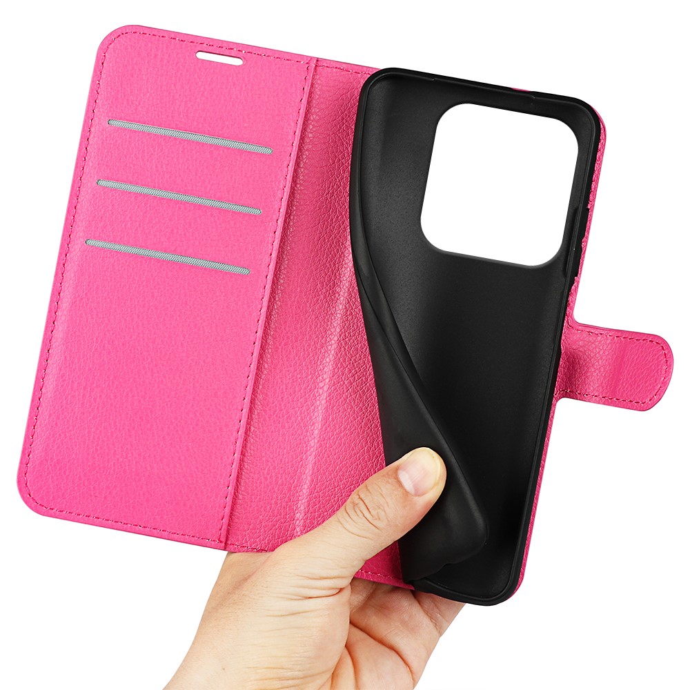  Xiaomi Redmi Note 14 5G Fodral Litchi Läder Rosa
