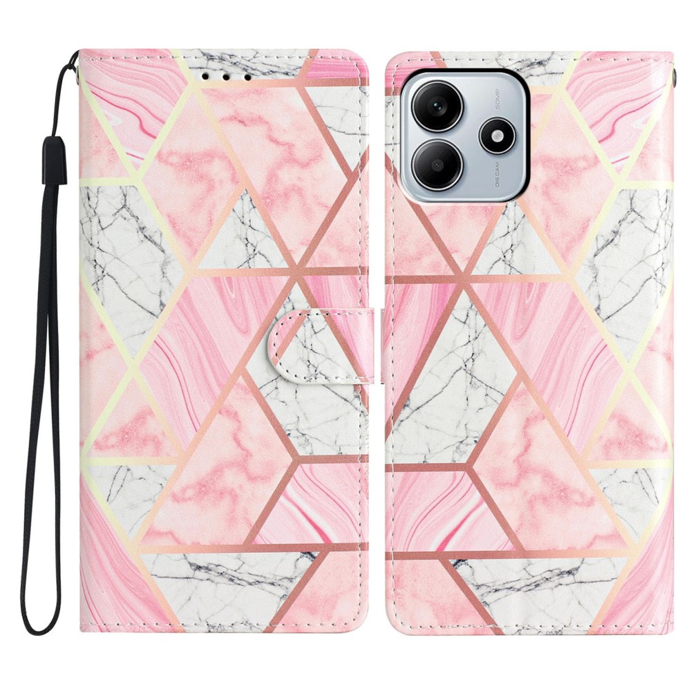  Xiaomi Redmi Note 14 5G Fodral Med Tryck Rosa Marmor