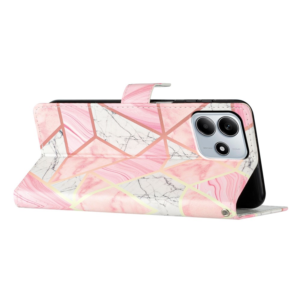  Xiaomi Redmi Note 14 5G Fodral Med Tryck Rosa Marmor