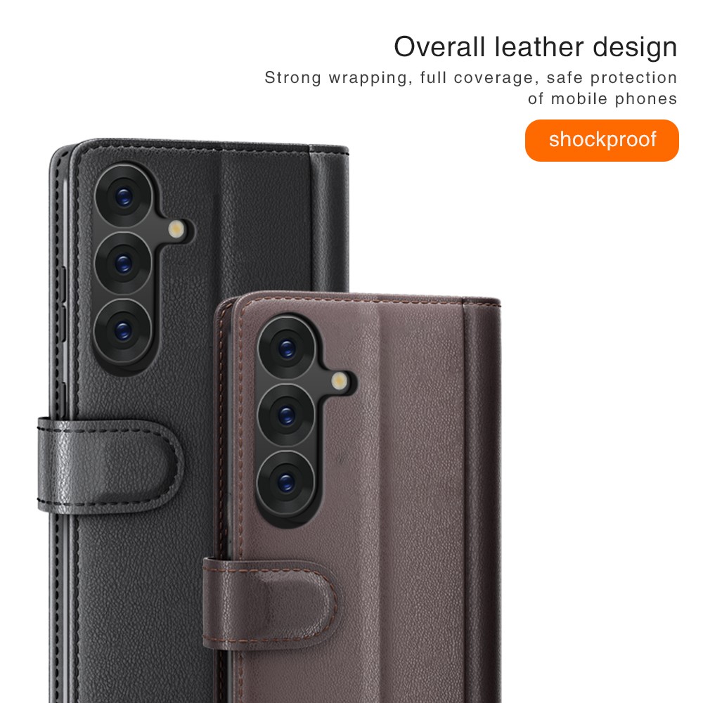  Samsung Galaxy S25 Fodral Premium Äkta Läder Brun