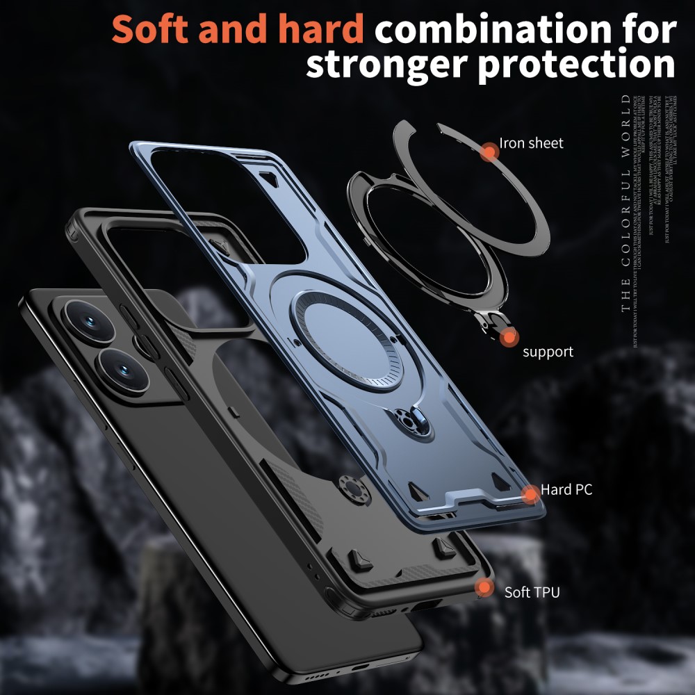  Xiaomi Redmi Note 14 5G Skal MagSafe Kickstand Hybrid Blå