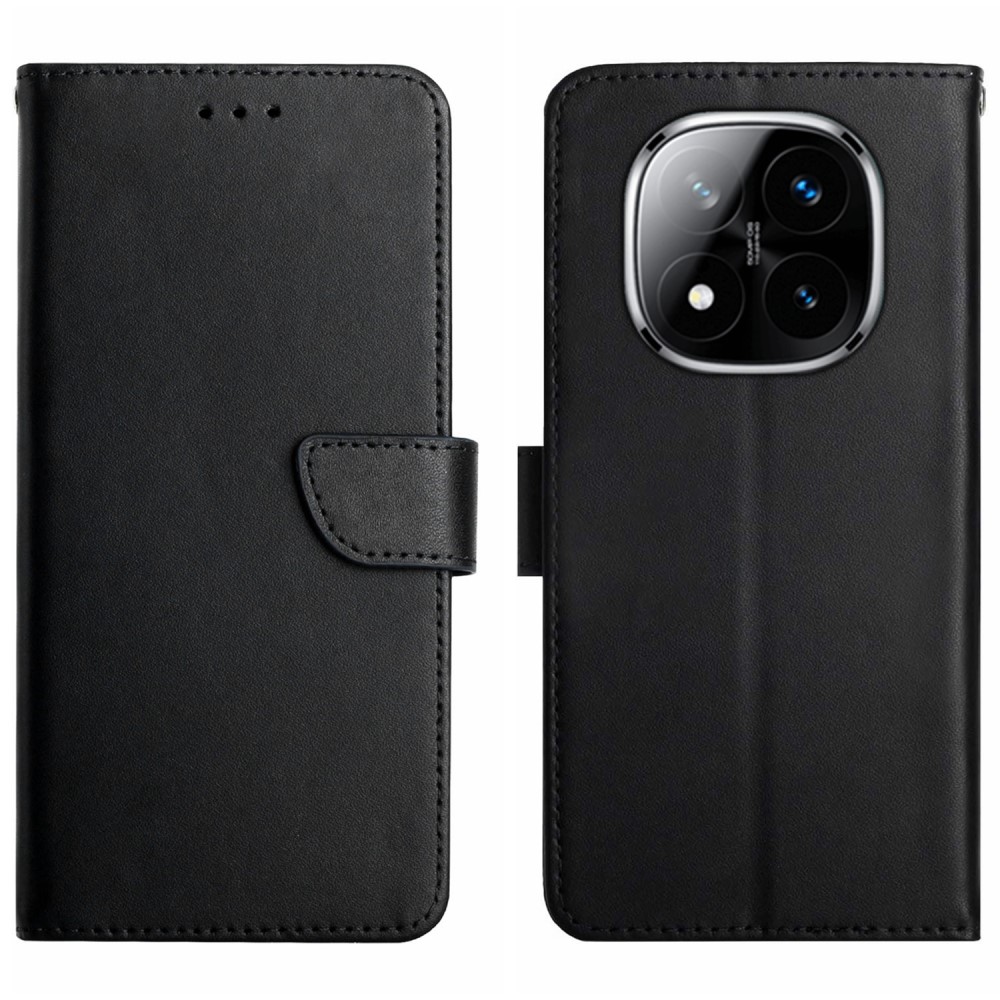 Xiaomi Redmi Note 14 Pro/Pro Plus 5G Fodral Äkta Läder Svart