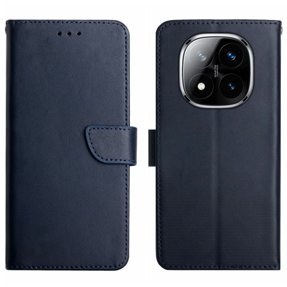  Xiaomi Redmi Note 14 Pro/Pro Plus 5G Fodral Äkta Läder Blå