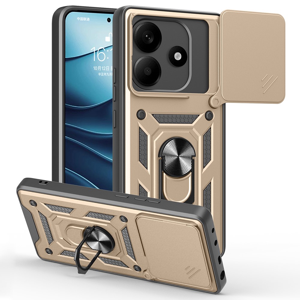  Xiaomi Redmi Note 14 5G Skal CamShield Hybrid Ring Guld