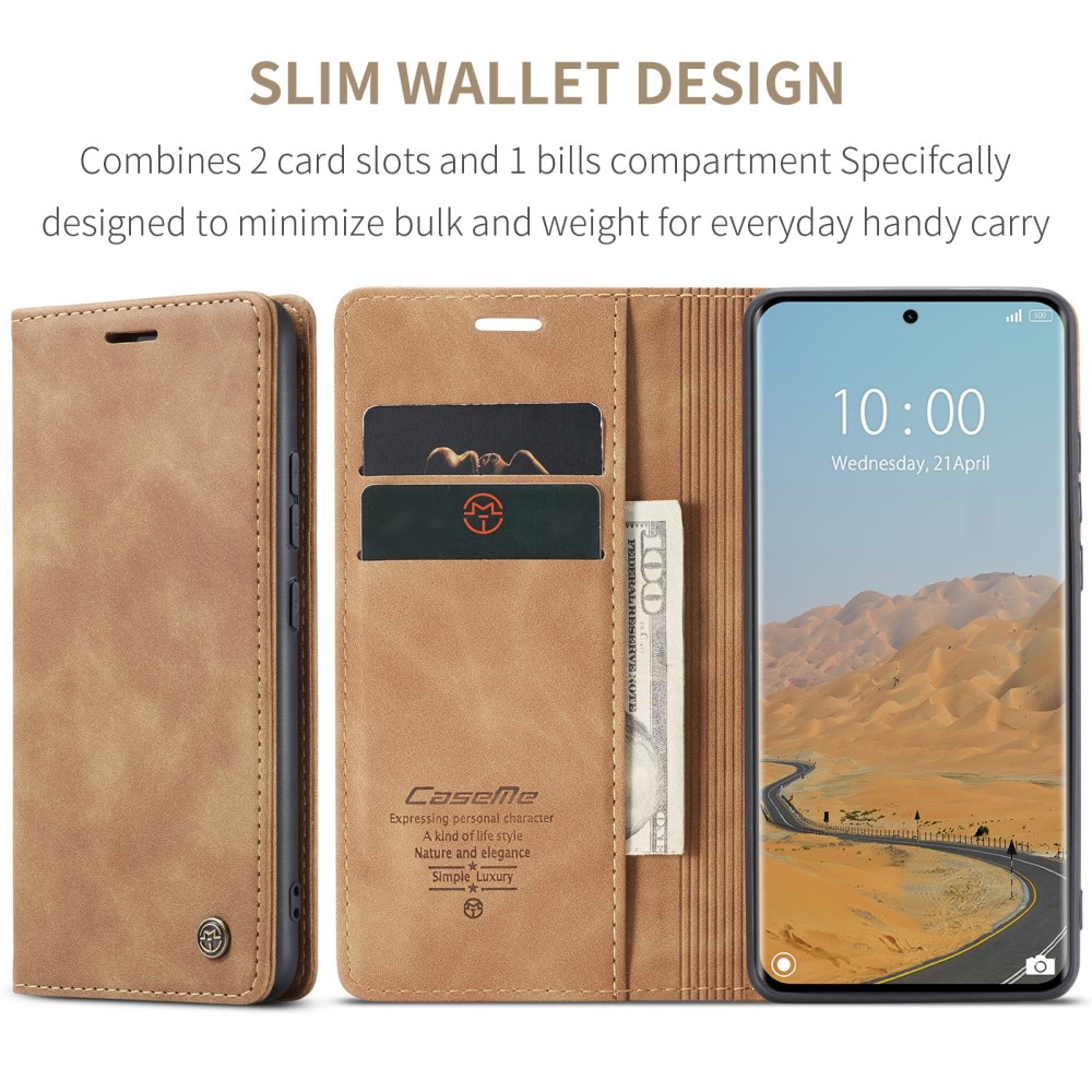 CASEME CASEME Redmi Note 14 Pro/Pro Plus 5G Fodral Flip Retro Läder