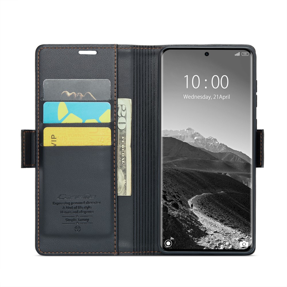 CASEME CASEME Redmi Note 14 Pro/Pro Plus 5G Fodral RFID Läder Svart