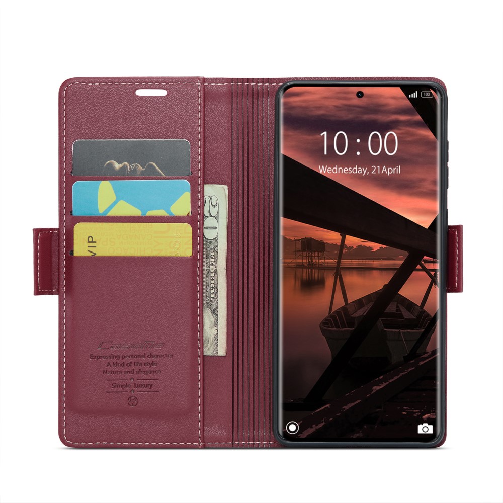 CASEME CASEME Redmi Note 14 Pro/Pro Plus 5G Fodral RFID Läder Röd