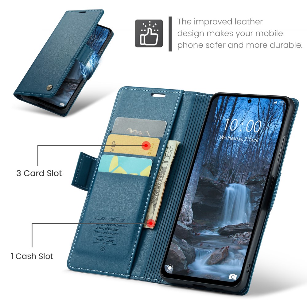 CASEME CASEME Xiaomi Redmi Note 14 5G Fodral RFID Läder Blå