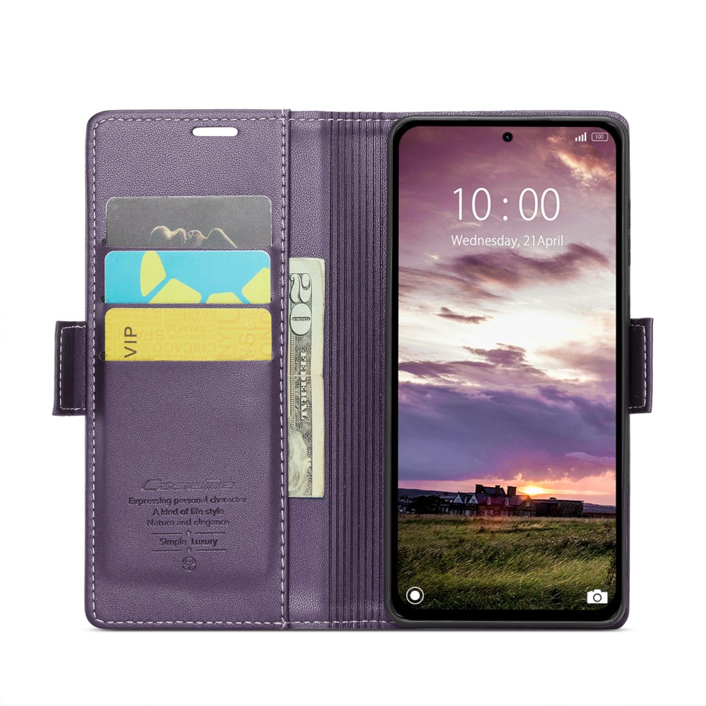 CASEME CASEME Xiaomi Redmi Note 14 5G Fodral RFID Läder Lila