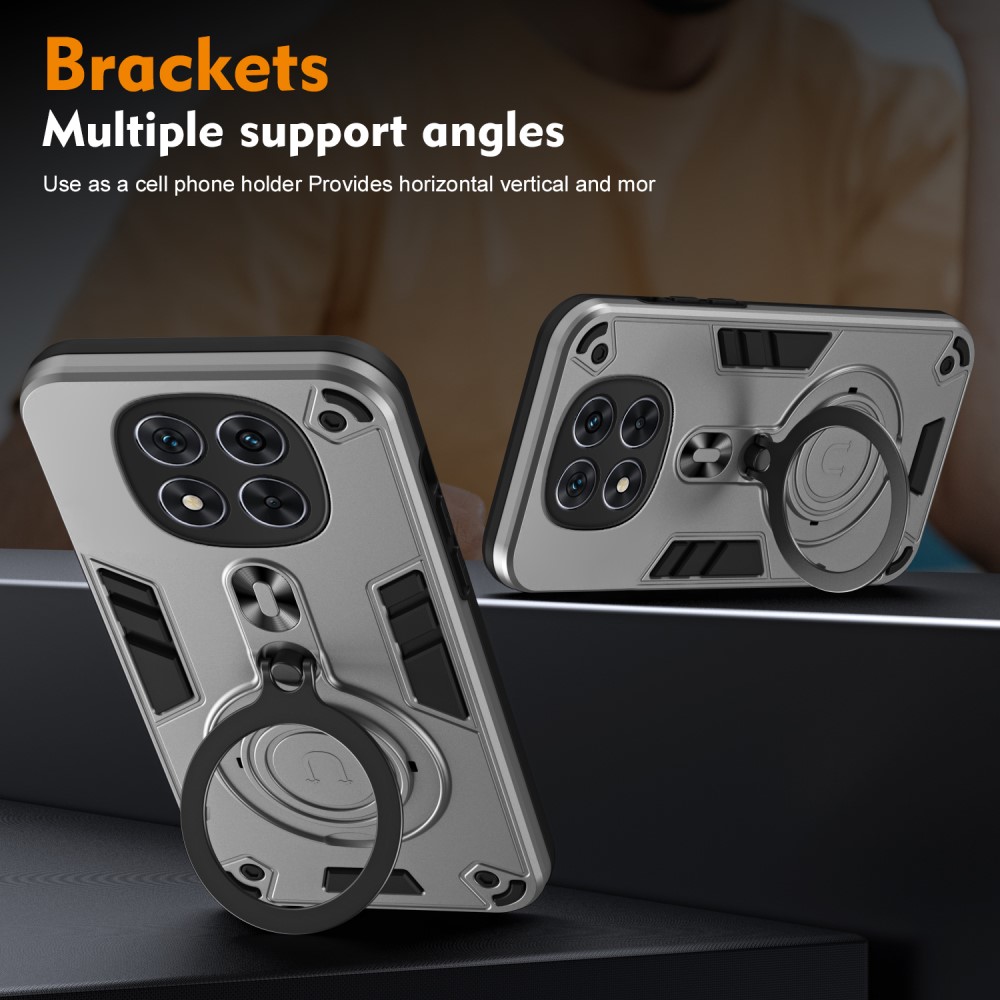  Xiaomi Redmi Note 14 Pro 5G Skal Kickstand Hybrid Grå