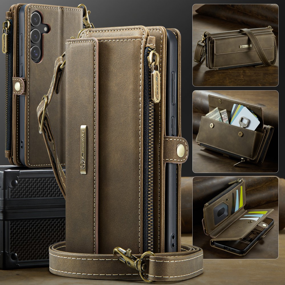 CASEME CASEME Galaxy S25 Fodral RFID Multifunktionell Läder Brun
