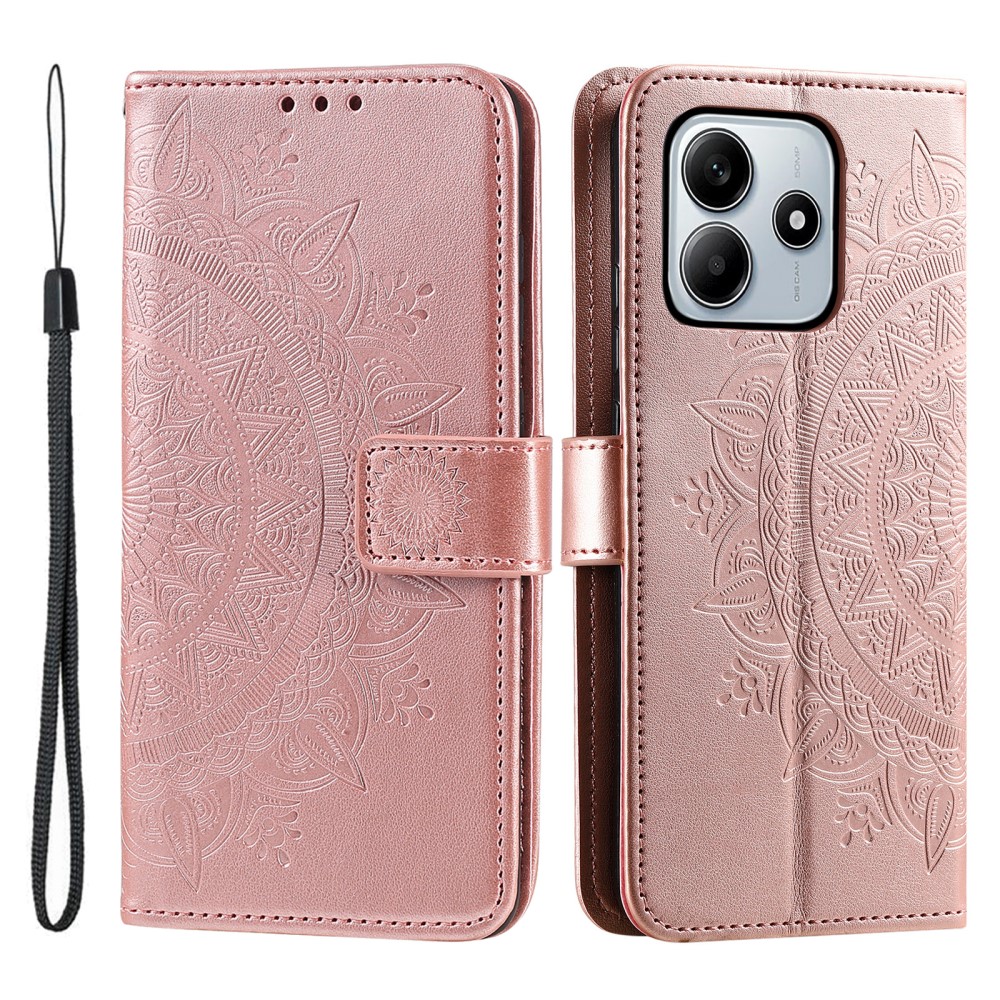  Xiaomi Redmi Note 14 5G Fodral Mandala Läder Roséguld