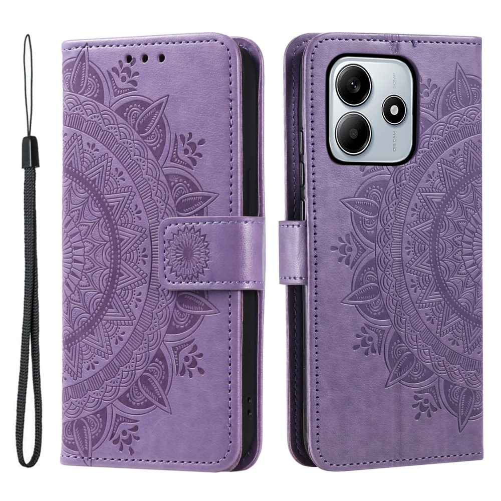  Xiaomi Redmi Note 14 5G Fodral Mandala Läder Lila