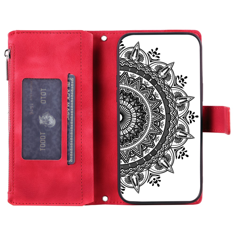 Xiaomi Redmi Note 14 5G Fodral Mandala Läder Röd