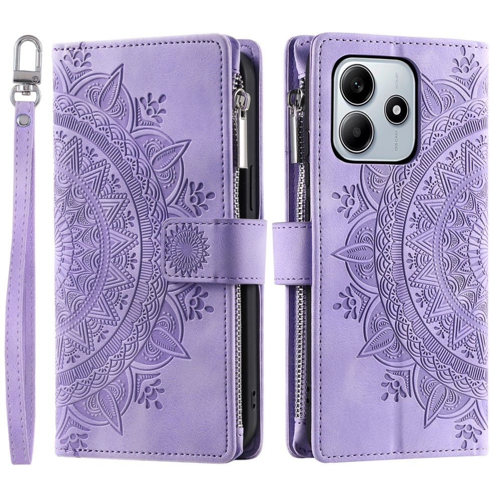  Xiaomi Redmi Note 14 5G Fodral Mandala Läder Lila