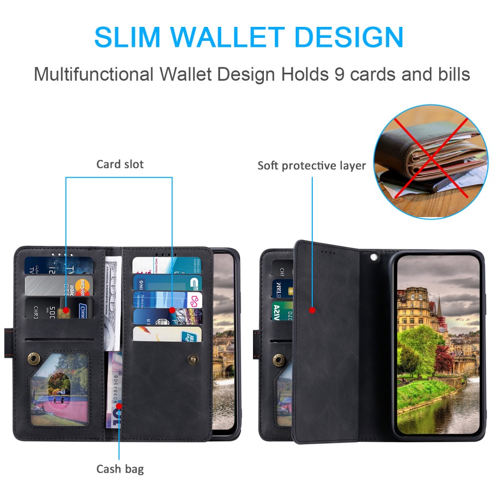  Xiaomi Redmi Note 14 Pro/Pro Plus 5G Fodral Multifunktionell Svart