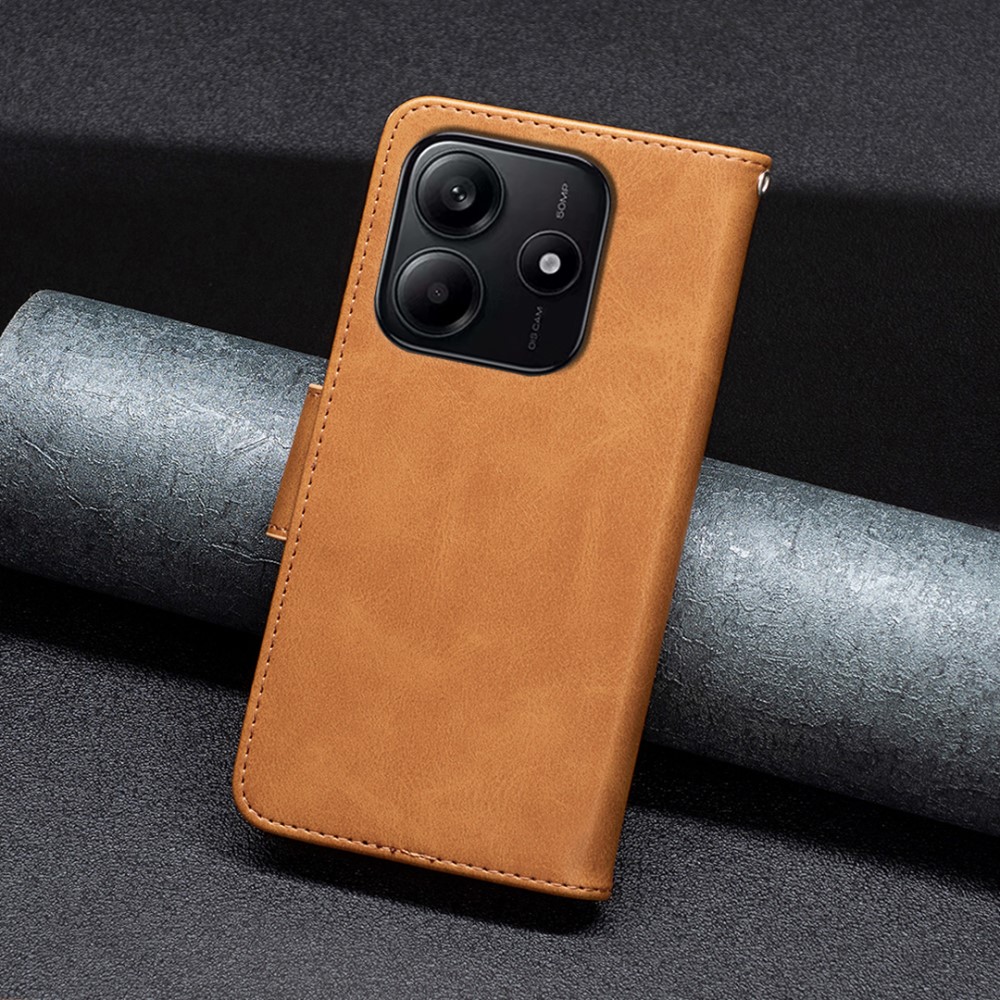  Xiaomi Redmi Note 14 4G Fodral Läder Solid Shark Brun