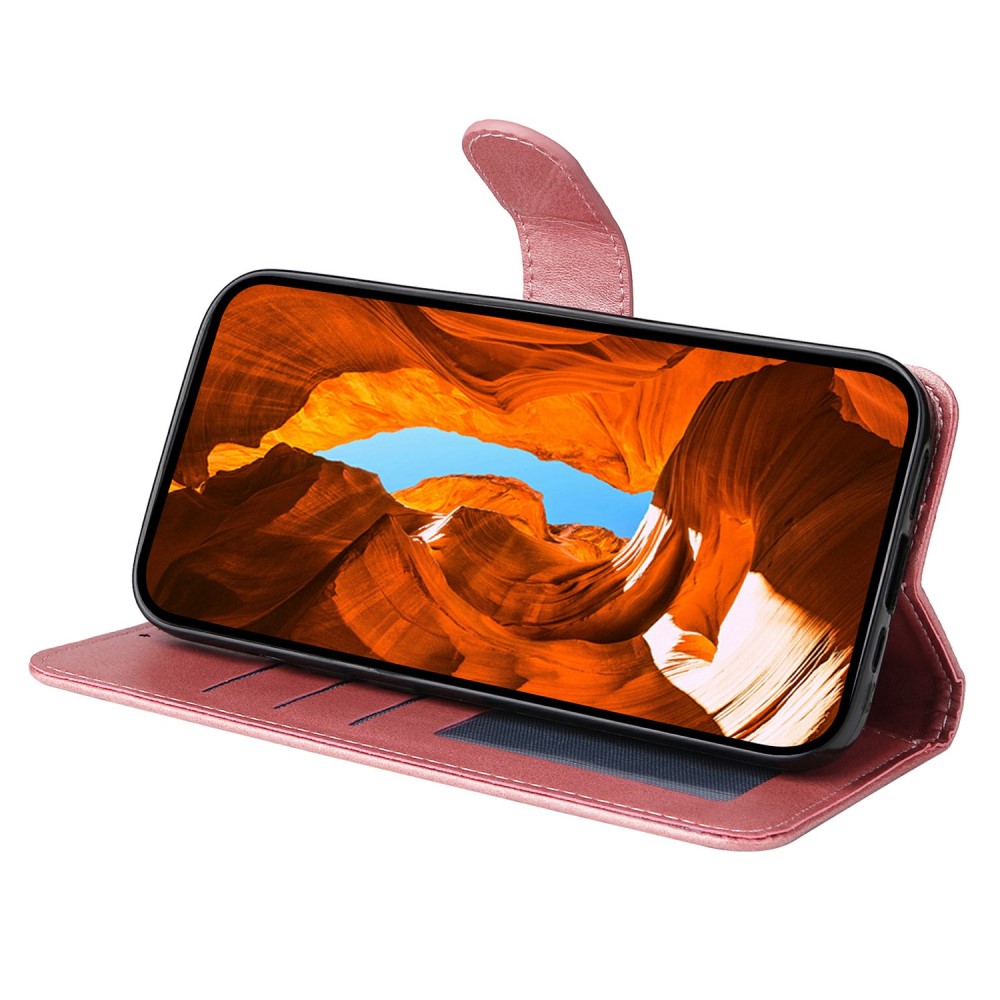  Xiaomi Redmi Note 14 4G Fodral Läder Folio Roséguld