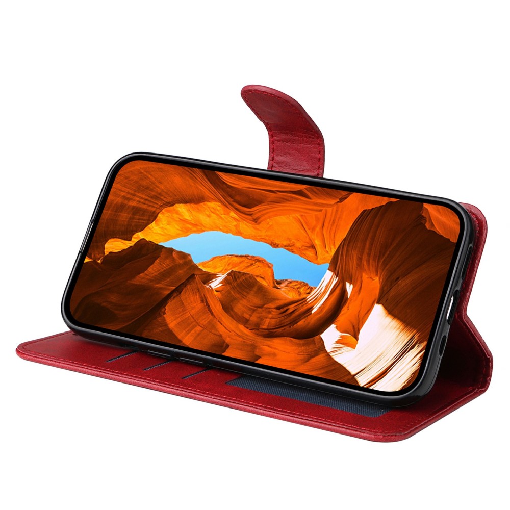  Xiaomi Redmi Note 14 4G Fodral Läder Folio Röd