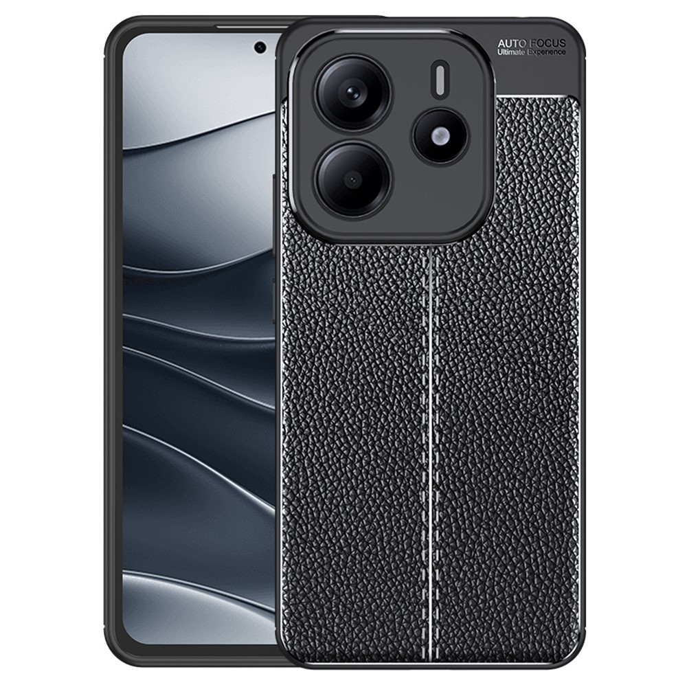  Xiaomi Redmi Note 14 5G Skal Litchi Textur Svart