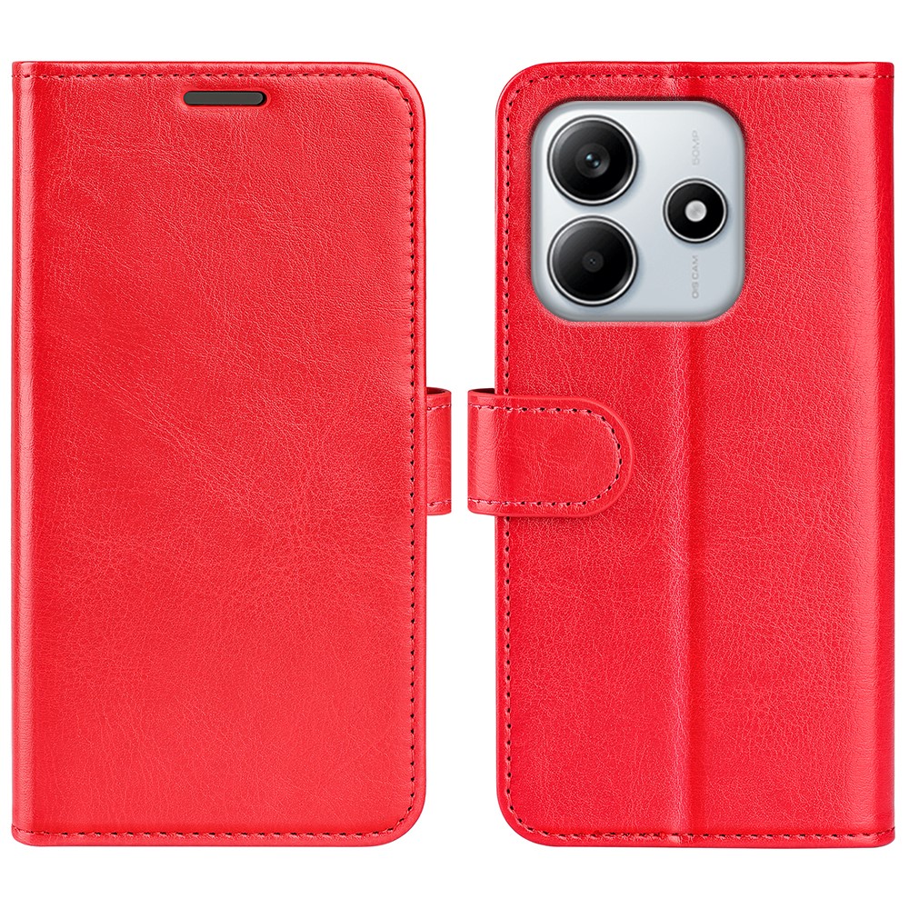  Xiaomi Redmi Note 14 4G Fodral Crazy Horse Läder Röd