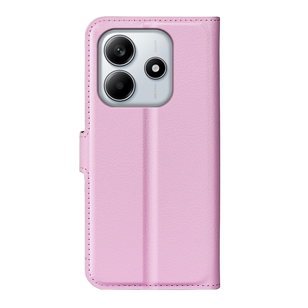  Xiaomi Redmi Note 14 4G Fodral Litchi Läder Ljus Rosa
