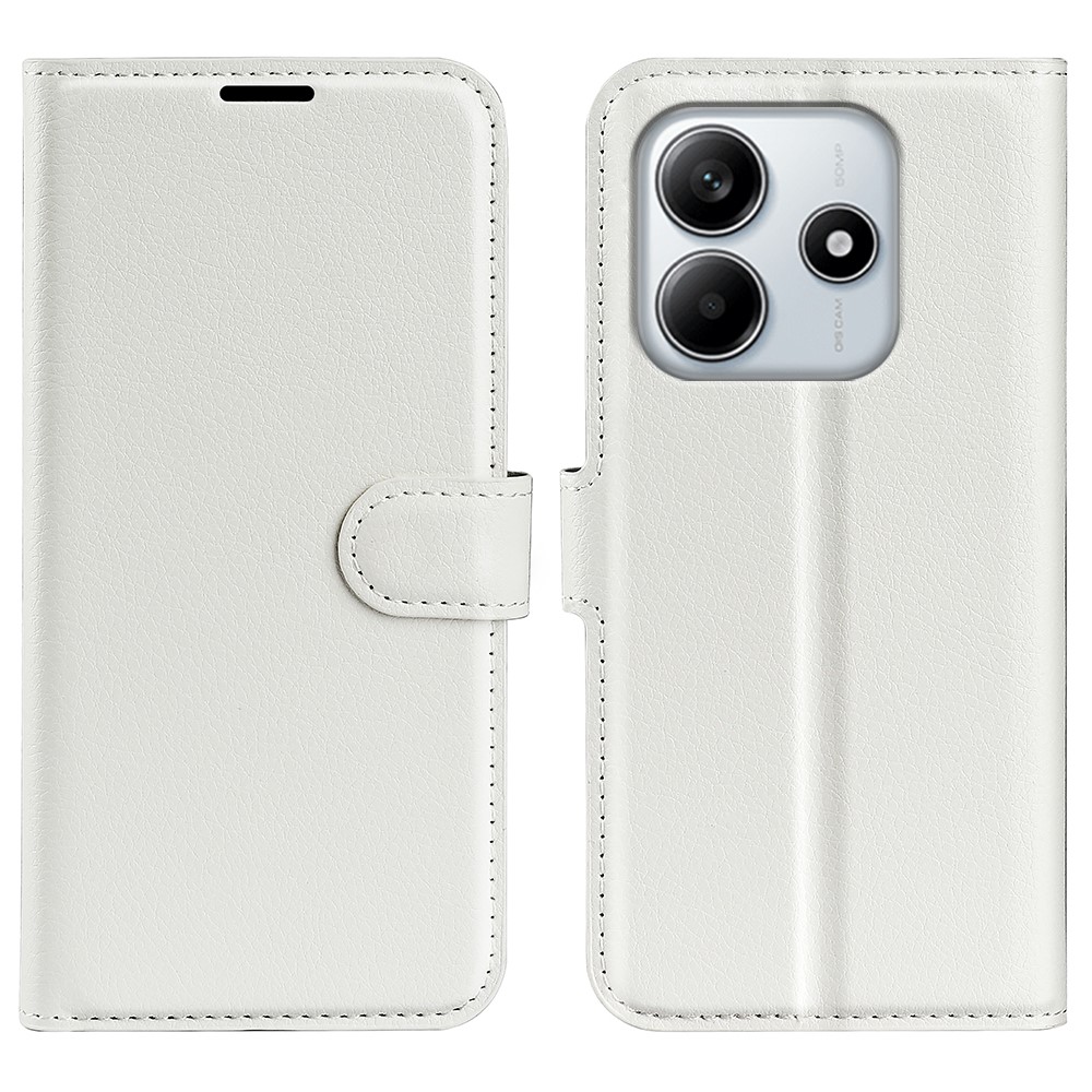  Xiaomi Redmi Note 14 4G Fodral Litchi Läder Vit