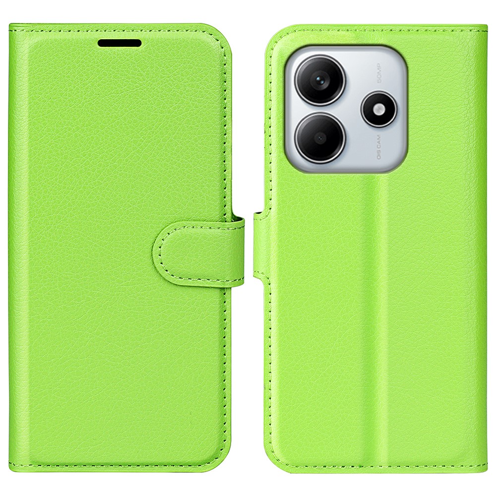  Xiaomi Redmi Note 14 4G Fodral Litchi Läder Grön