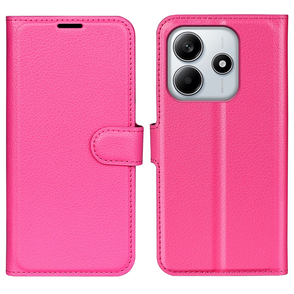  Xiaomi Redmi Note 14 4G Fodral Litchi Läder Rosa